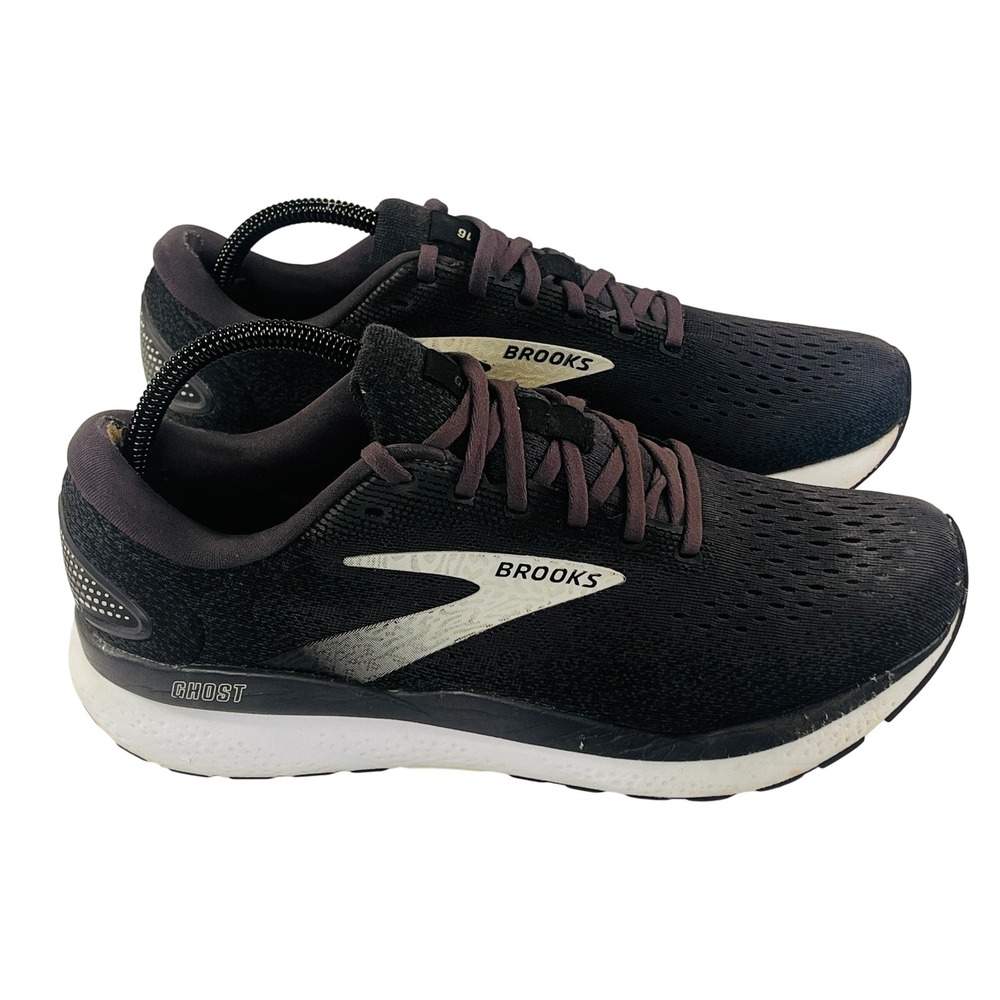 Brooks Ghost 16 Running Shoes‎ Womes 11B Black White Athletic Gym Sneakers
